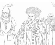 Coloriage Sorci&egrave;res de Hocus Pocus r&eacute;aliste
