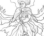 Coloriage Tenue de sorci&egrave;re fluide volante