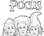 Coloriage Trois personnages principaux de Hocus Pocus