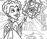 Coloriage Winifred Sanderson fait de la magie