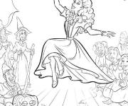 Coloriage Winifred Sanderson sur sc&egrave;ne