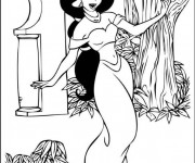 Coloriage Jasmine danse