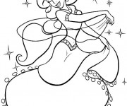 Coloriage Jasmine entrain de danser