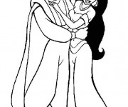 Coloriage et dessins gratuit Jasmine et Aladin à imprimer