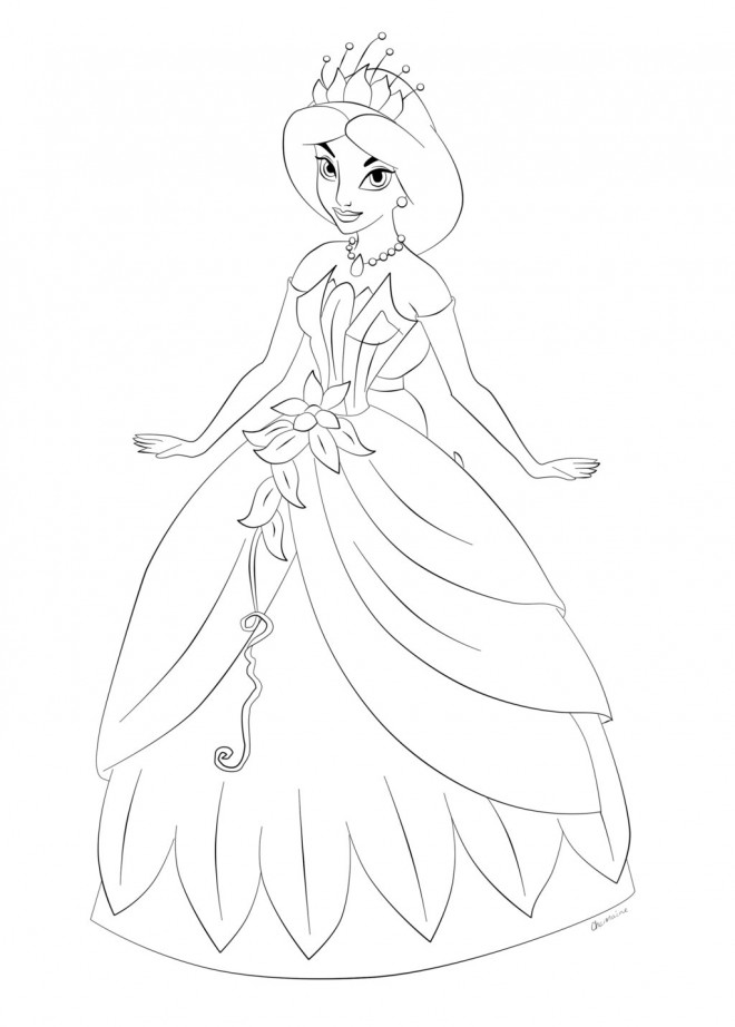 Coloriage et dessins gratuits Jasmine s'est habillé en une belle robe à imprimer