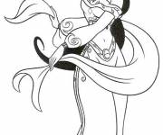 Coloriage et dessins gratuit Princesse Jasmine très jolie à imprimer