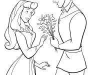 Coloriage Aurore et le beau prince