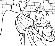 Coloriage et dessins gratuit Aurore et le prince Philippe à imprimer