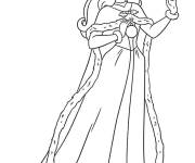 Coloriage Belle au bois dormant en robe magnifique