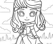 Coloriage Belle au Bois Dormant Kawaii