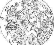 Coloriage Disney princesse Aurore mandala