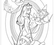 Coloriage F&eacute;es prennent soin de princesse Aurore