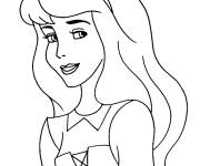 Coloriage La belle Aurore souriante