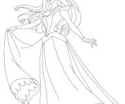 Coloriage La belle robe d'Aurore