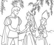 Coloriage Le mariage de princesse Aurore et du prince Philippe