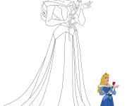 Coloriage Princesse aurore en couleur