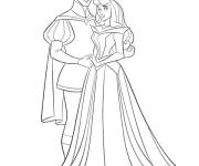 Coloriage Princesse Aurore et le prince