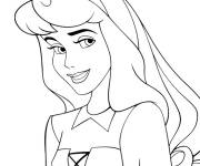Coloriage Princesse Aurore souriante