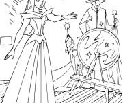 Coloriage Sc&egrave;ne d'Aurore et Mal&eacute;fique