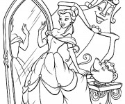 Coloriage et dessins gratuit Belle se regarde dans le miroir à imprimer