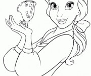 Coloriage La belle avec son ami Zip