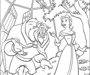 Coloriage et dessins gratuit La belle et la bête dans la pépinière à imprimer