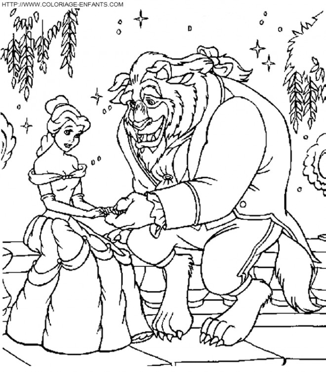 Coloriage Gratuit La Belle Et La Bete