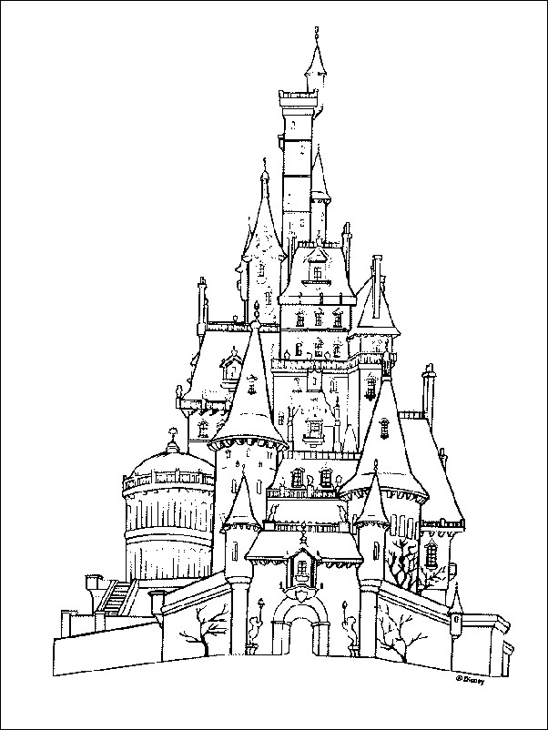 Coloriage Le Chateau De La Belle Et La Bête