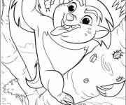 Coloriage Bunga sur l'arbre en mangeant les insectes