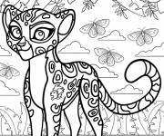 Coloriage Gu&eacute;pard Fuli avec des papillons