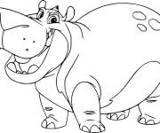 Coloriage et dessins gratuit Hippopotame Beshte de la garde du roi lion à imprimer