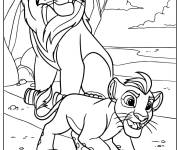 Coloriage Kion avec son p&egrave;re roi