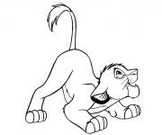Coloriage Kion chasse les oiseaux