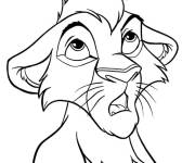 Coloriage Kion regarde en haut