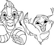 Coloriage et dessins gratuit Kion s'amuse avec Bunga à imprimer