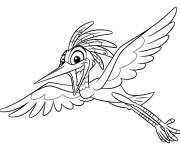 Coloriage L'oiseau Ono en volant