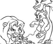 Coloriage La famille royale du film la garde du roi lion