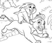 Coloriage Le blaireau au miel sur le dos de Kion