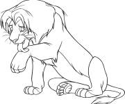 Coloriage Le roi lion Miba se lave