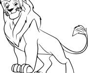Coloriage Le roi Simba de la garde du roi lion