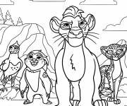 Coloriage Les amis Kion, Ono, Fuli et Bunga