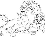 Coloriage Les chacals m&eacute;chants n'aiment pas Kion