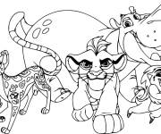 Coloriage les quartes amis de la garde du roi lion