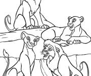Coloriage Lion Simba avec Nala