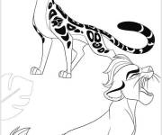 Coloriage Lionceau Kion et gu&eacute;pard Fuli