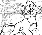 Coloriage Lionceau Kovu de la garde du roi lion
