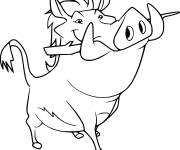 Coloriage Pumbaa dr&ocirc;le de la garde du roi lion