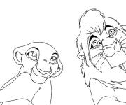 Coloriage Simba et Nala