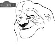 Coloriage T&ecirc;te du roi Simba de la garde du roi lion