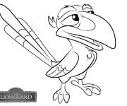 Coloriage Zazu l&rsquo;oiseau rhinoc&eacute;ros de la garde du roi lion